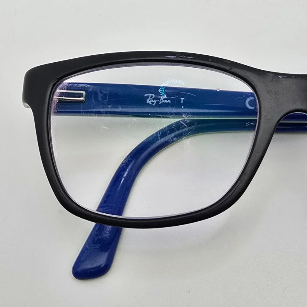 Ray-Ban Jr. RB1536 3600 Dark Grey Neon Green on Blue Kids Eyeglasses Frame 48mm